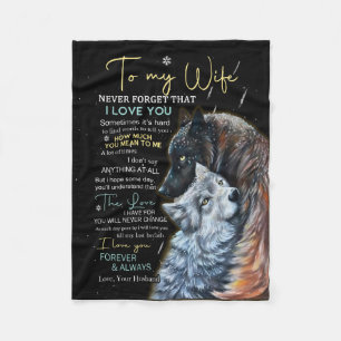 Personalized Letter To My Wife Fleece Blanket