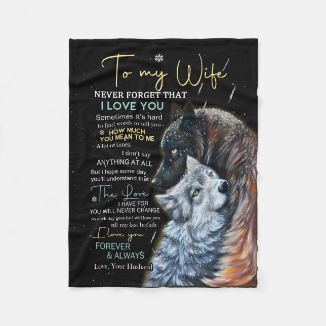 Personalized Letter To My Wife Fleece Blanket (Front)