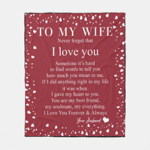 Personalized Letter To My Wife, Fleece Blanket