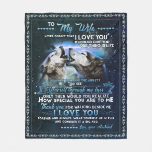 Personalized Letter To My Wife From Husband Fleece Blanket