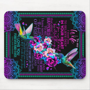 Personalized Letter To My Wife - Hummingbird Mouse Pad