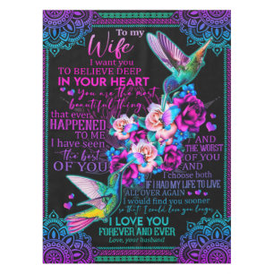 Personalized Letter To My Wife - Hummingbird Tablecloth