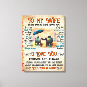 Personalized Letter To My Wife Love From Husband B Canvas Print