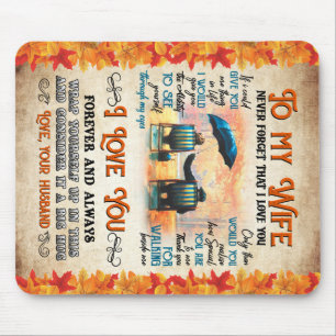 Personalized Letter To My Wife Love From Husband B Mouse Pad