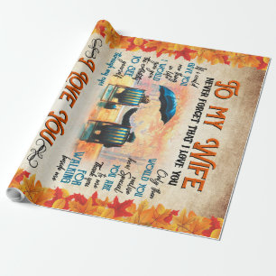 Personalized Letter To My Wife Love From Husband B Wrapping Paper