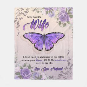 Personalized Letter To My Wife Love From Husband Fleece Blanket