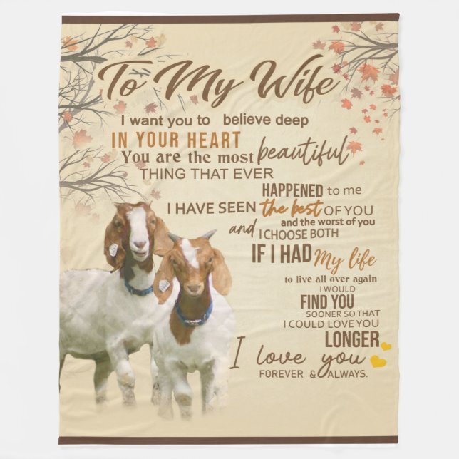 Personalized Letter To My Wife Love From Husband Fleece Blanket (Front)