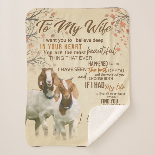 Personalized Letter To My Wife Love From Husband Sherpa Blanket (Front)