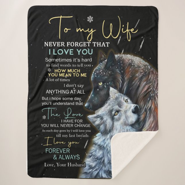 Personalized Letter To My Wife Sherpa Blanket (Front)