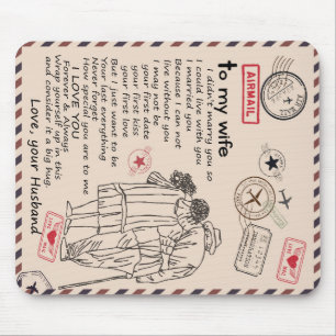 Personalized Letter To My Wife, Wife Birthday Gift Mouse Pad