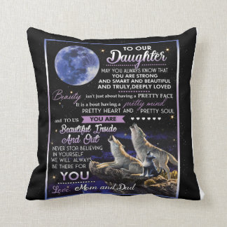 Personalized Letter To Our Daughter Throw Pillow