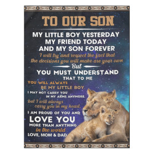 Personalized Letter To Our Son Tablecloth
