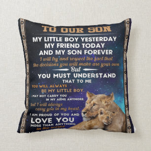 Personalized Letter To Our Son Throw Pillow
