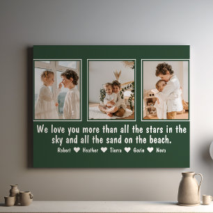 Personalized Letter To Parents Family Photo Canvas Print