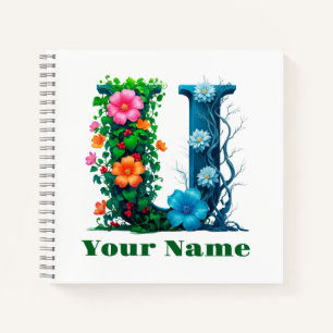 Personalized Letter U Notebook