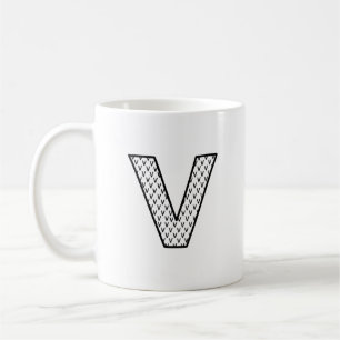 Personalized Letter V Ceramic Monogram Mug