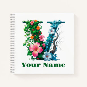Personalized Letter V Notebook