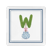 Personalized Letter W Topiary
