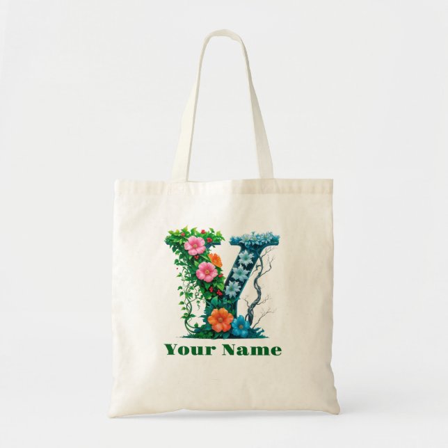 Personalized Letter Y Tote Bag (Front)