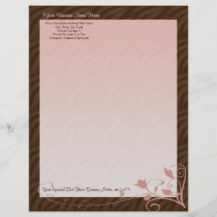 Personalized Letterhead, Feminine Letterhead