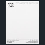 Personalized Letterhead with QR Code and Logo<br><div class="desc">Choose Colours and Font - Simple Personalized Modern Design Your Business Office Letterhead with Logo and QR Code (back side) - Add Your Logo - Image and QR code info / Address and Contact Information / Name - Company or Slogan - Tagline / more - Resize and move or remove...</div>