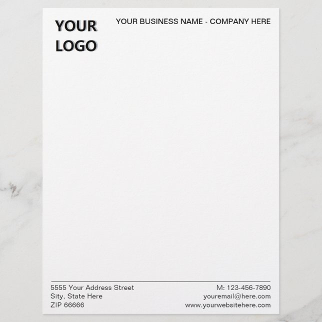Personalized Letterhead with QR Code and Logo (Front)
