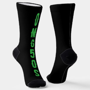 Personalized lettering Green and black modern Chic Socks