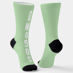 Personalized lettering light green and white Chic Socks