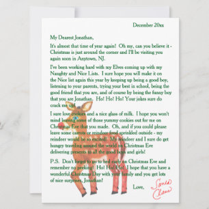Personalized Letters from Santa Reindeer Holiday Card