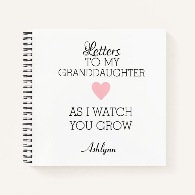 Personalized Letters to my Granddaughter Notebook (Front)