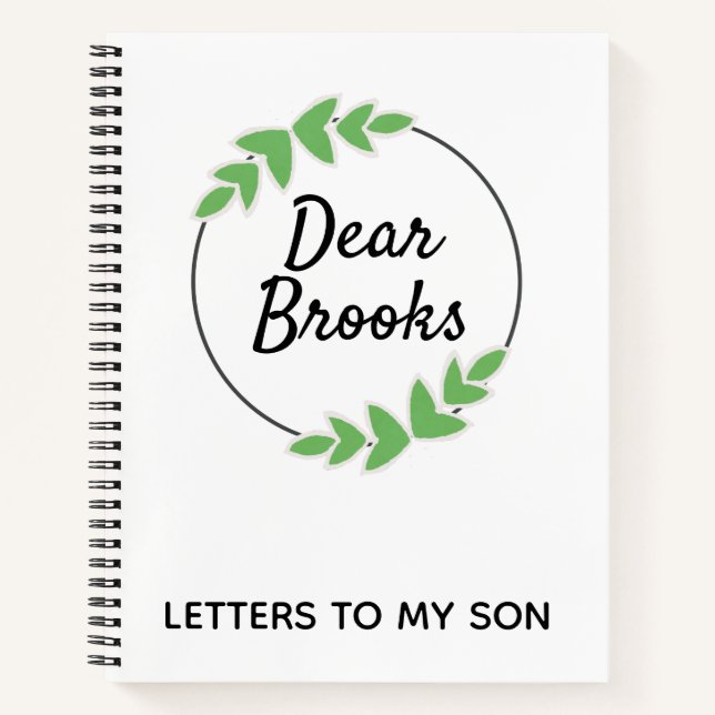 Personalized Letters To My Son Wreath Journal (Front)