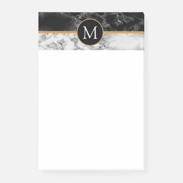 Personalized Lettet Marble Stone Post it Notes (Front)