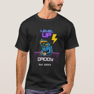 Personalized Level Up To New Daddy For Gamer Tee