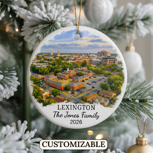 Personalized Lexington Ornament, Custom Kentucky Ceramic Ornament