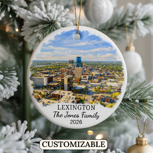 Personalized Lexington Ornament, Custom Kentucky Ceramic Ornament