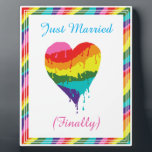 Personalized LGBT Rainbow Hea Plaque<br><div class="desc">Personalized LGBT Rainbow Hear</div>