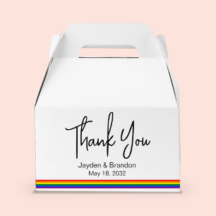 Personalized LGBT Rainbow Wedding Thank You Favor Box