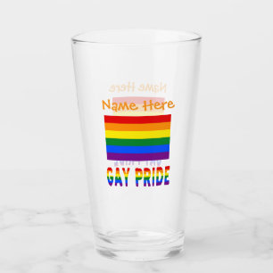 Personalized LGBTQ Rainbow Gay Pride Flag Glass