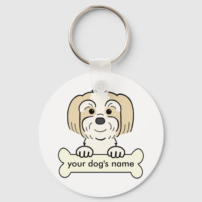 Personalized Lhasa Apso Keychain (Front)