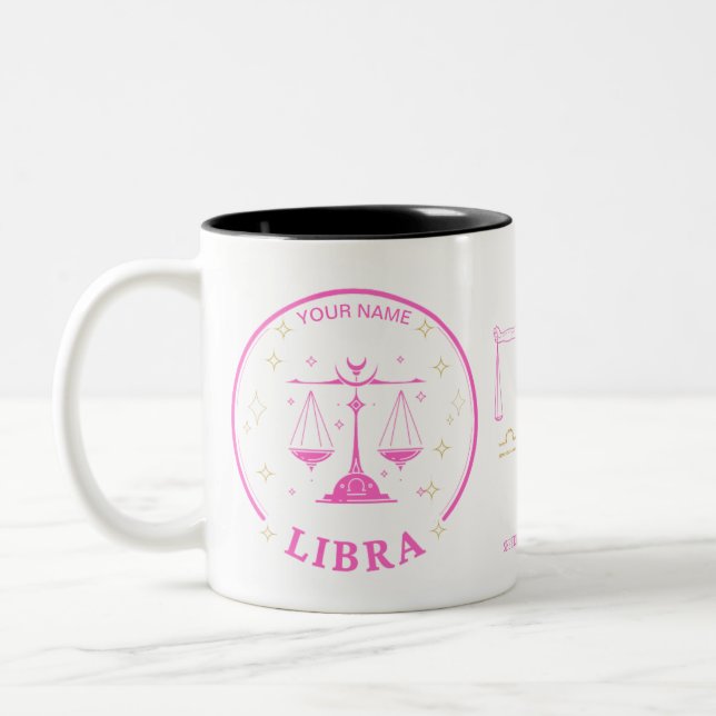 Personalized Libra Zodiac 11 oz Coffee Mug (Left)