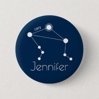 Personalized Libra Zodiac Constellation 2 Inch Round Button