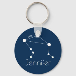 Personalized Libra Zodiac Constellation Keychain