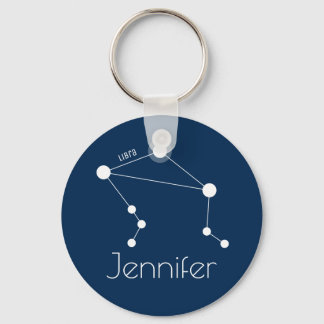 Personalized Libra Zodiac Constellation Keychain