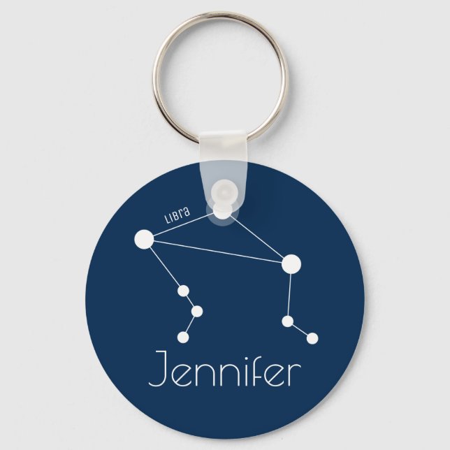 Personalized Libra Zodiac Constellation Keychain (Front)