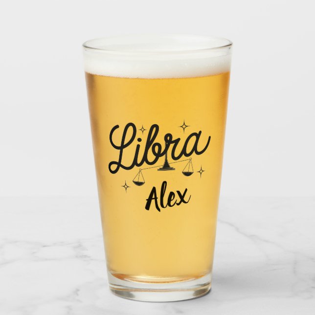 Personalized Libra Zodiac Sign Art  Glass (Front Filled)