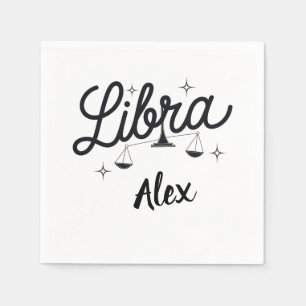 Personalized Libra Zodiac Sign Art Napkin