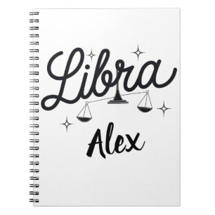 Personalized Libra Zodiac Sign Art Notebook