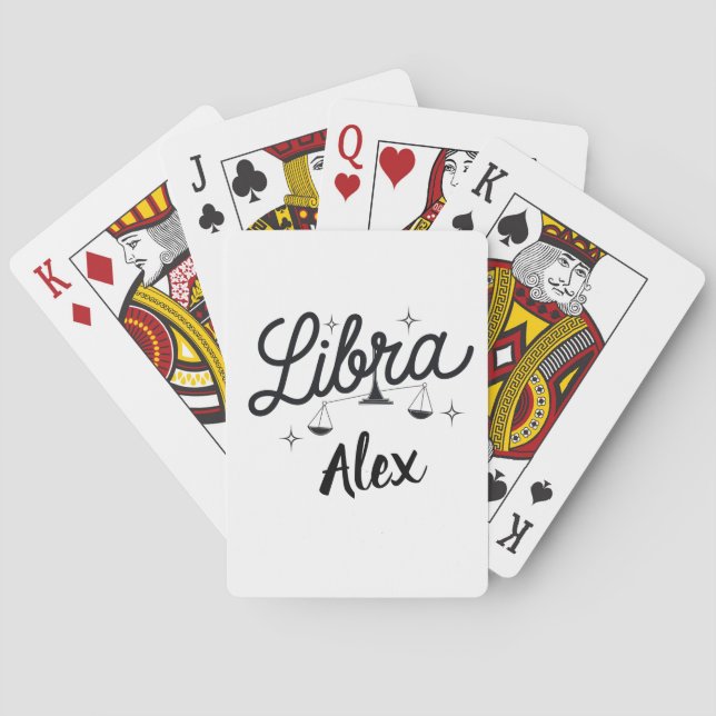 Personalized Libra Zodiac Sign Art  Playing Cards (Back)