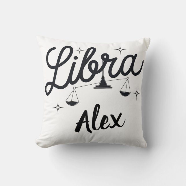 Personalized Libra Zodiac Sign Art  Throw Pillow (Front)