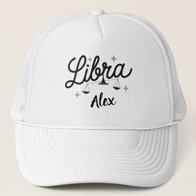 Personalized Libra Zodiac Sign Art  Trucker Hat (Front)
